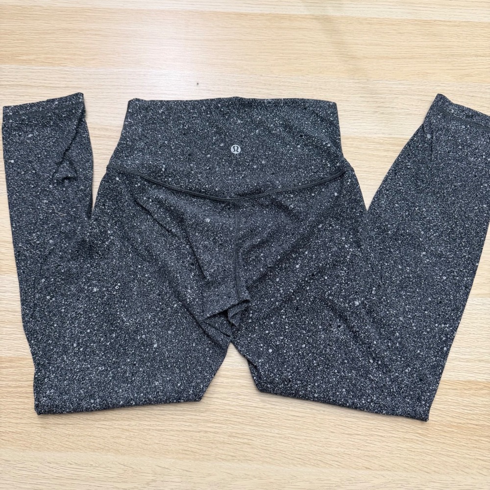 Lululemon Align Speckled Black White Static Pant 25 Size 4 Yoga Athleisure